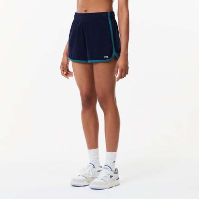 къси,панталони,дамски,къси,панталони,lacoste,cotton,terry,contrast,accent,shorts,blue