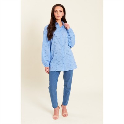 дамски,ризи,be,you,broderie,shirt,blue