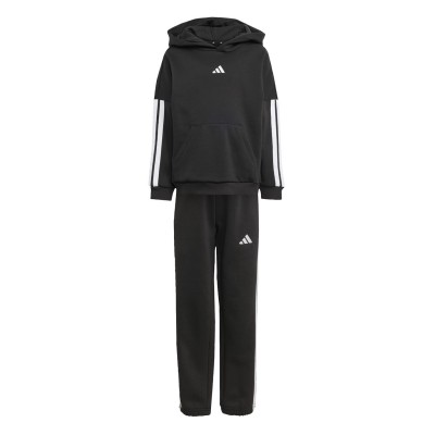 детски,анцуг,детски,облекла,adidas,3,stripes,essentials,fleece,tracksuit,infants,black,white