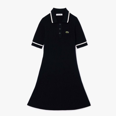 рокля,lacoste,3d,seamless,flared,polo,dress,blue