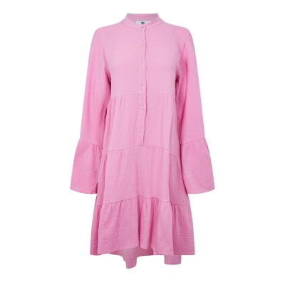 рокля,дамски,поли,и,рокли,дамски,облекла,размер,be,you,tiered,smock,dress,pink