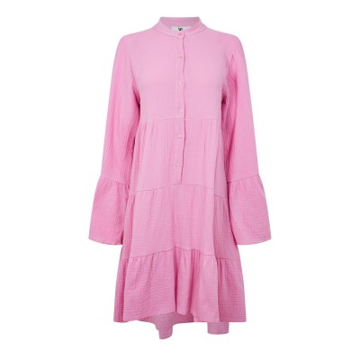 рокля,дамски,поли,и,рокли,be,you,women's,tiered,smock,dress,pink
