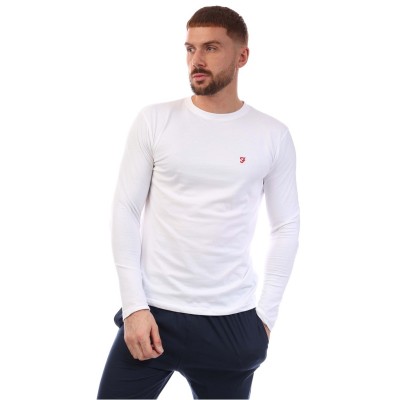 тениска,мъжки,пижами,farah,gruffyd,t,shirt,&,pant,set,white,navy