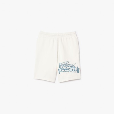 поларени,къси,панталони,мъжки,къси,панталони,lacoste,cotton,graphic,fleece,shorts,cream