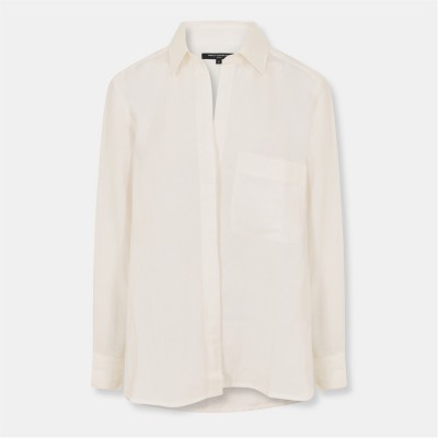 дамски,ризи,french,connection,birdie,linen,shirt,linen,white