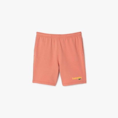 поларени,къси,панталони,мъжки,къси,панталони,lacoste,washed,effect,printed,fleece,shorts,red