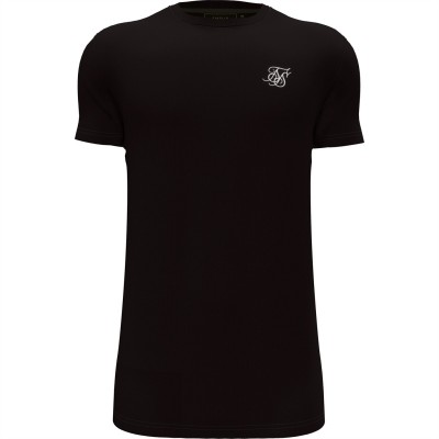 тениска,siksilk,men's,short,sleeve,muscle,fit,t,shirt,black
