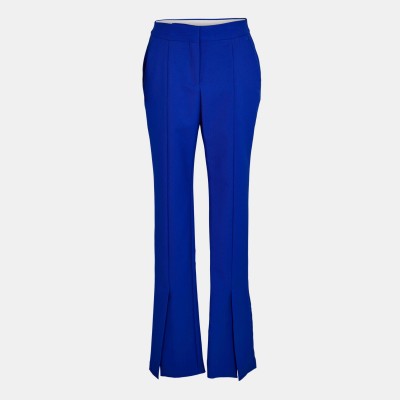 дамски,панталони,off,white,women,s,high,waisted,slim,fit,split,hem,trousers,blue