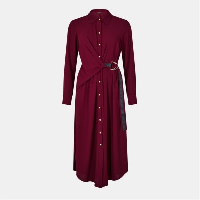 рокля,дамски,поли,и,рокли,biba,tie,shirt,dress,burgundy
