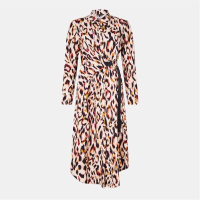 рокля,дамски,поли,и,рокли,biba,tie,shirt,dress,pink,animal