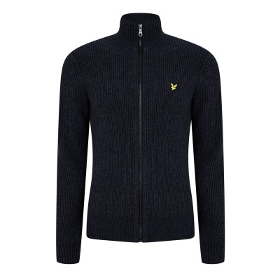 жилетка,мъжки,пуловери,lyle,and,scott,lyle,and,scott,knitted,rib,zip,through,cardigan,dark,navy,marl