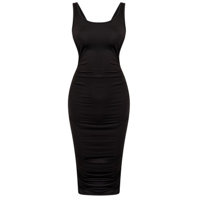 рокля,дамски,поли,и,рокли,дамски,облекла,размер,honeyz,ruched,dress,ld99,black