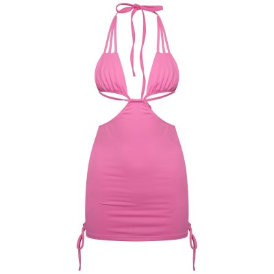 рокля,дамски,поли,и,рокли,дамски,облекла,размер,honeyz,ruched,dress,ld99,pink