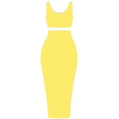 honeyz,bandage,co,ord,womens,yellow
