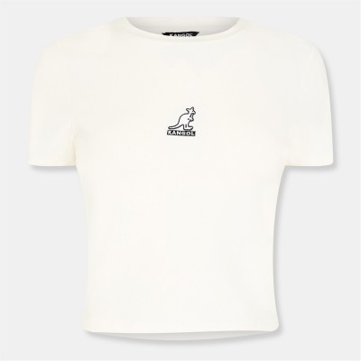 бебешка,фланелка,с,къс,ръкав,дамски,топове,kangol,women's,short,sleeve,baby,tee,white