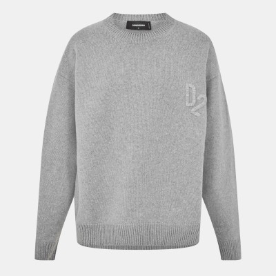 пуловер,мъжки,пуловери,dsquared2,men,s,ribbed,crew,neck,jumper,grey