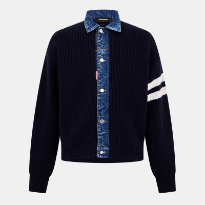 жилетка,мъжки,пуловери,dsquared2,men's,knitted,cardigan,navy,blue