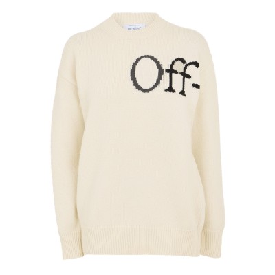 дамски,пуловер,off,white,women,s,logo,relaxed,fit,crew,neck,jumper,cream