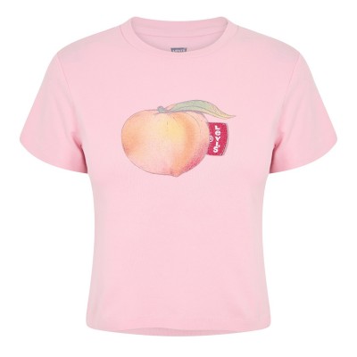 дамски,топове,levis,levis,ss,boxy,western,criss,cross,pnk,peach,print