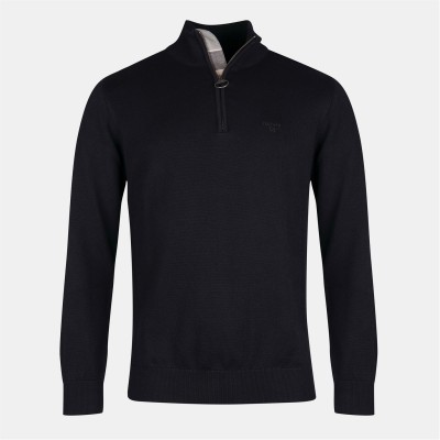 пуловер,мъжки,пуловери,barbour,mens,half,zip,jumper,black,bk31