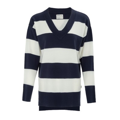 пуловер,дамски,плетени,дрехи,дамски,облекла,размер,soulcal,cal,women,long,sleeve,stripe,jumper,navy,white