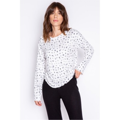 дамски,пижами,pj,salvage,salv,crew,neck,shirt,off,white