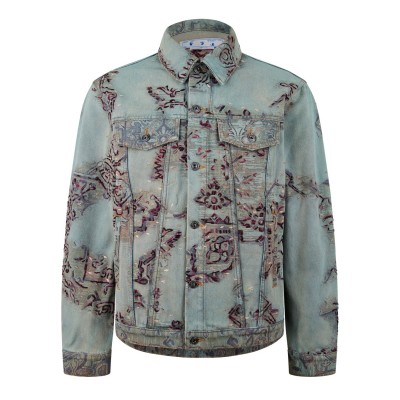 яке,мъжки,якета,off,white,tapestry,denim,jacket,multicolor