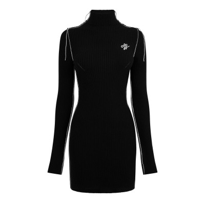 дамска,рокля,дамски,поли,и,рокли,off,white,women,s,turtleneck,mini,dress,turtleneck,style,black,whit