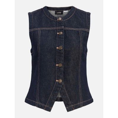 дамски,потник,jjxx,women,s,denim,sleeveless,shirt,dark,blue,denim