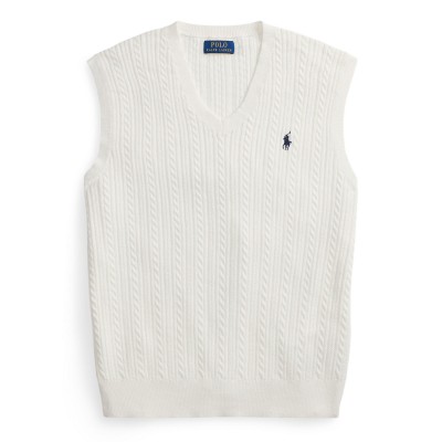 мъжки,пуловери,polo,ralph,lauren,mens,cable,pony,vest,deckwash,white