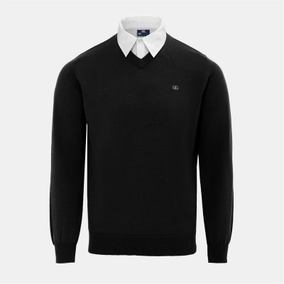 блуза,мъжки,пуловери,giorgio,mock,v,neck,knitted,sweater,men,black