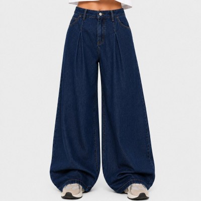 дамски,дънки,i,saw,it,first,pleated,wide,leg,jean,indigo