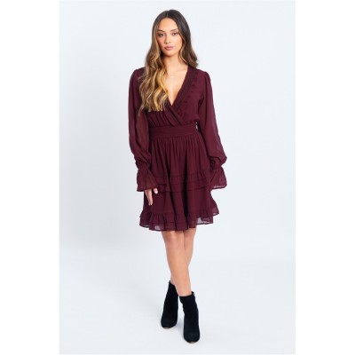 рокля,плажен,магазин,дамски,поли,и,рокли,be,you,women's,lace,trim,mini,dress,burgundy