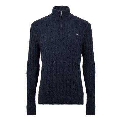 мъжки,пуловери,jack,wills,jw,cable,knt,1,4,zip,sn64,navy