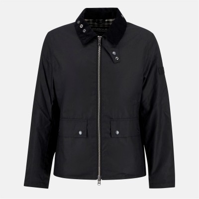 яке,облекла,на,разпродажба,мъжки,якета,barbour,international,men's,marker,long,sleeve,full,zip,wax,jacket,black,bk71