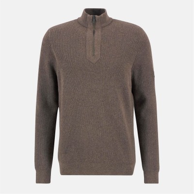 пуловер,мъжки,пуловери,мъжки,тениски,barbour,international,crawley,half,zip,jumper,brindle,st59