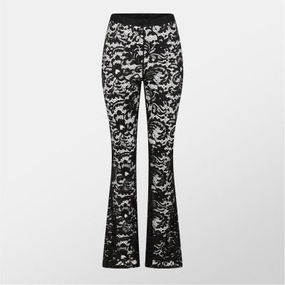 дамски,панталони,missy,empire,lace,flared,trousers,womens,black