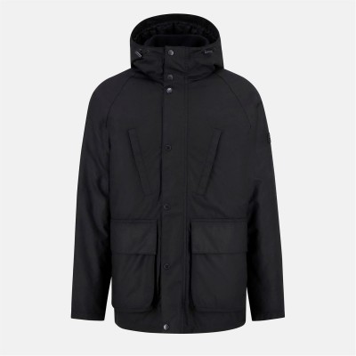 яке,облекла,на,разпродажба,мъжки,якета,barbour,international,men's,oakdale,hooded,long,sleeve,4,pockets,full,zip,wax,jacket,black,bk71