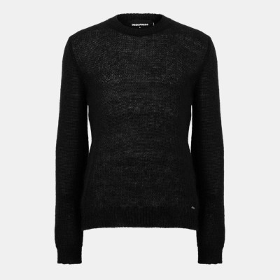 пуловер,мъжки,пуловери,dsquared2,men,s,knitted,crew,neck,jumper,black