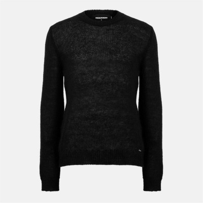 пуловер,мъжки,пуловери,dsquared2,men's,knitted,crew,neck,jumper,black
