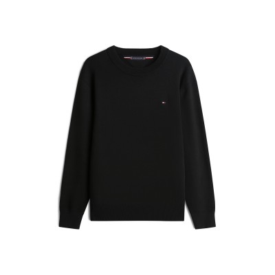пуловер,мъжки,пуловери,tommy,hilfiger,men's,milano,crew,neck,jumper,black