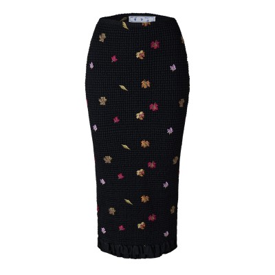 пола,поли,и,къси,панталони,off,white,floral,midi,skirt,black,white