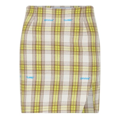 пола,поли,и,къси,панталони,off,white,check,print,mini,skirt,beige,yellow