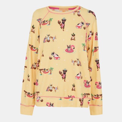 дамски,пижами,pj,salvage,novelty,shirt,gelb