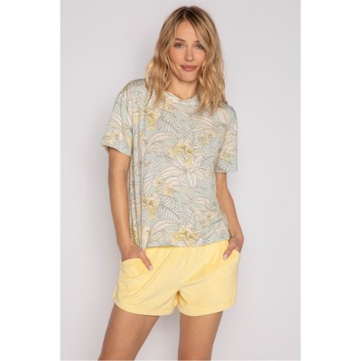 дамски,пижами,pj,salvage,salvage,tropical,shirt,mint