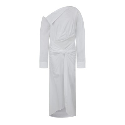 рокля,дамски,поли,и,рокли,off,white,one,shoulder,asymmetrical,dress,white
