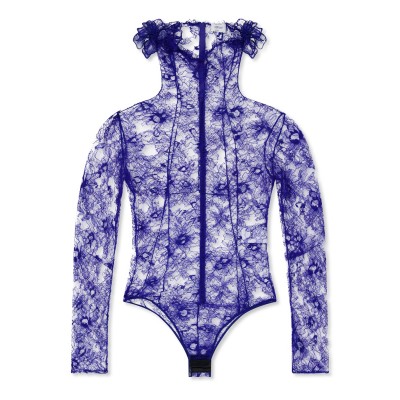 дамски,топове,off,white,flower,lace,bodysuit,blue
