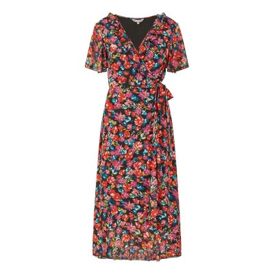 дамска,рокля,дамски,поли,и,рокли,yumi,women,s,black,floral,midi,wrap,dress,black
