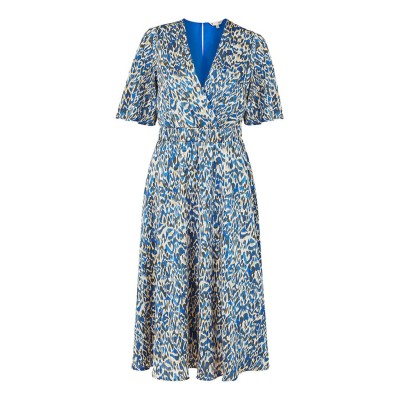 рокля,дамски,поли,и,рокли,yumi,yumi,blue,animal,print,wrap,midi,skater,dress,blue