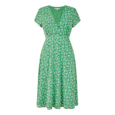 рокля,дамски,поли,и,рокли,yumi,yumi,green,ditsy,skater,wrap,dress,green